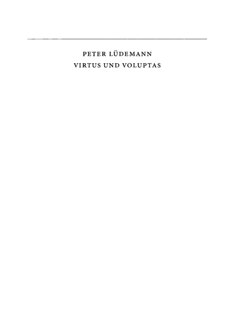 Cover image for book Virtus und Voluptas