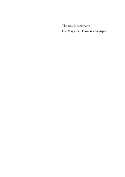 Cover image for book Die Magie bei Thomas von Aquin