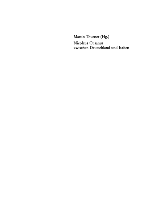 Cover image for book Nicolaus Cusanus zwischen Deutschland und Italien