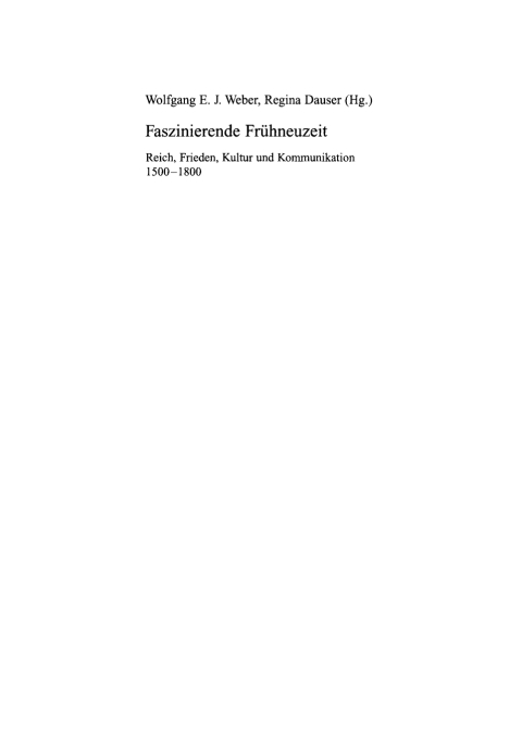 Cover image for book Faszinierende Frühneuzeit
