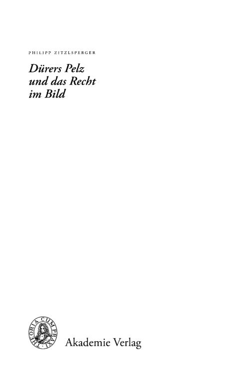 Cover image for book Dürers Pelz und das Recht im Bild