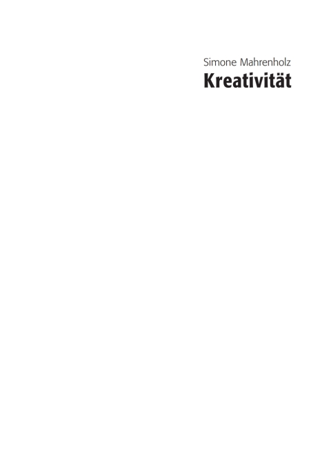 Cover image for book Kreativität