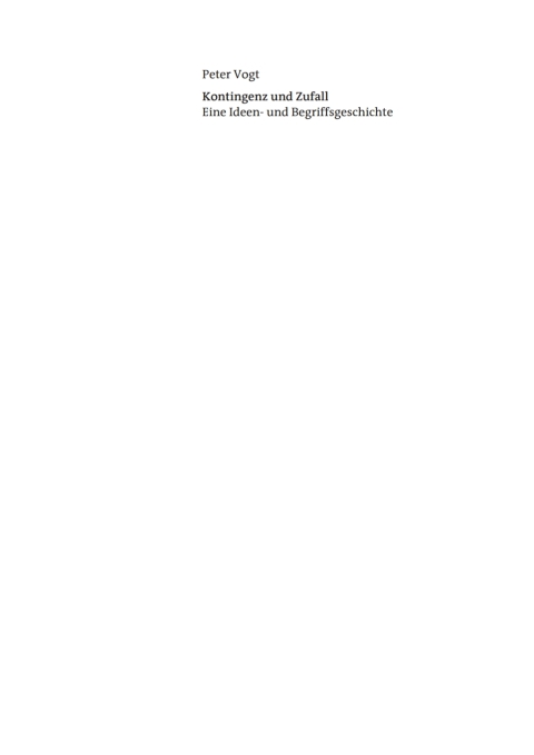 Cover image for book Kontingenz und Zufall