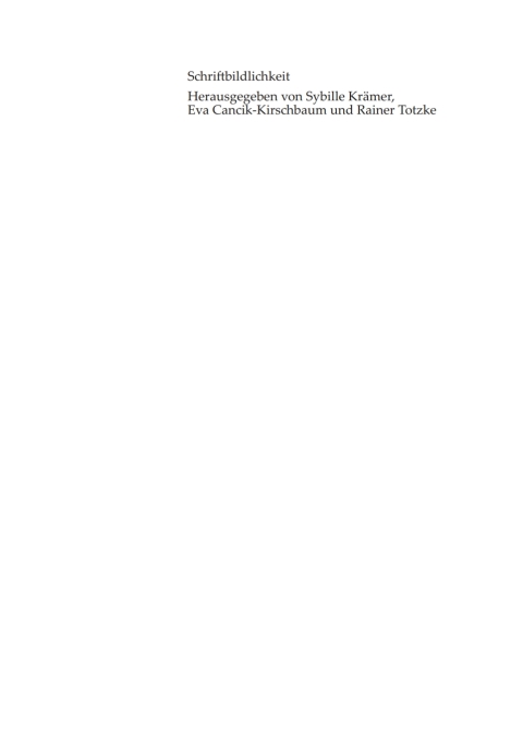 Cover image for book Schriftbildlichkeit