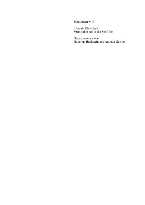 Cover image for book Liberale Gleichheit