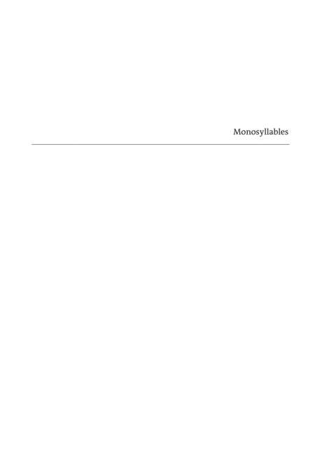 Cover image for book Monosyllables