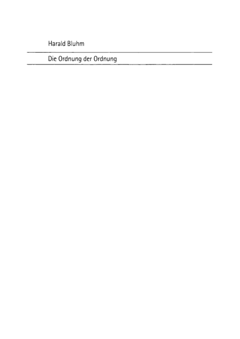 Cover image for book Die Ordnung der Ordnung