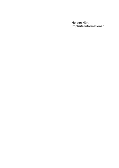 Cover image for book Implizite Informationen