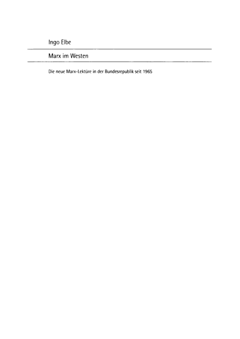 Cover image for book Marx im Westen