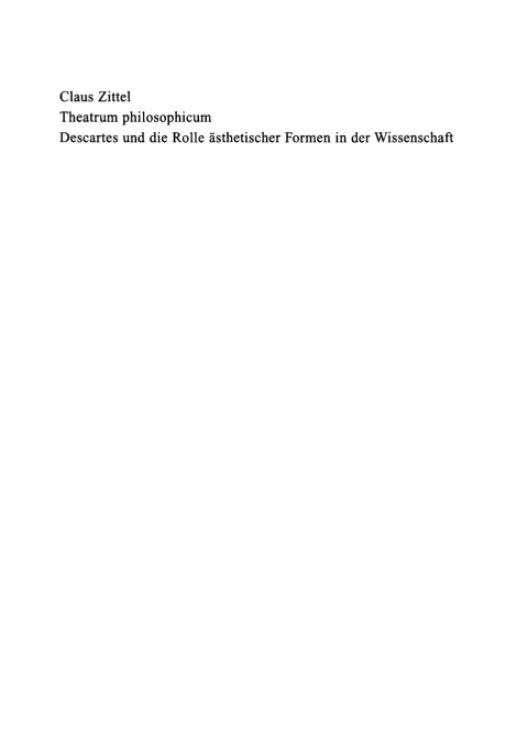 Cover image for book Theatrum philosophicum