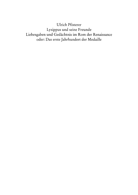 Cover image for book Lysippus und seine Freunde