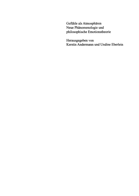 Cover image for book Gefühle als Atmosphären