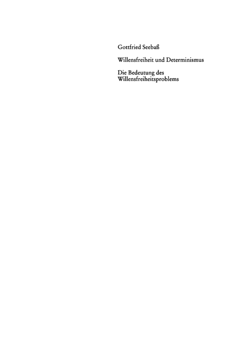 Cover image for book Die Bedeutung des Willensfreiheitsproblems