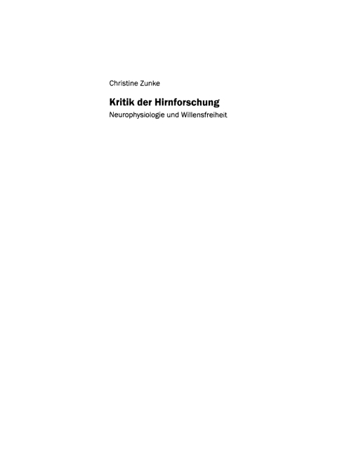 Cover image for book Kritik der Hirnforschung