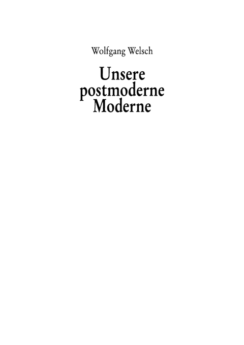 Cover image for book Unsere postmoderne Moderne