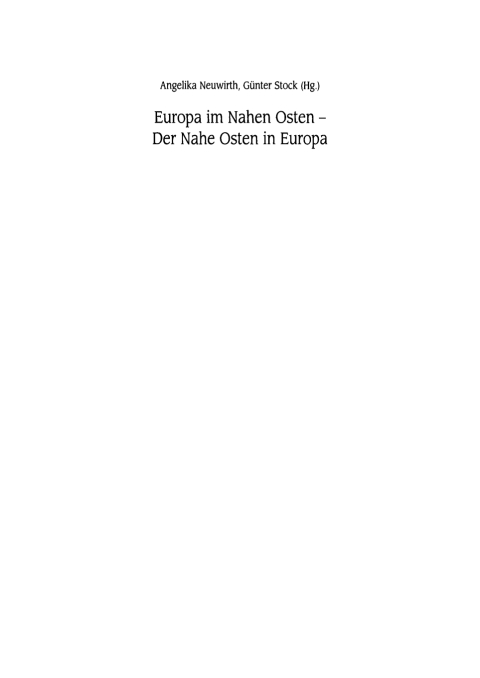 Cover image for book Europa im Nahen Osten - Der Nahe Osten in Europa