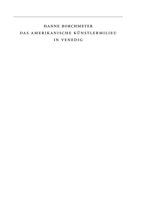 Cover image for book Das amerikanische Künstlermilieu in Venedig