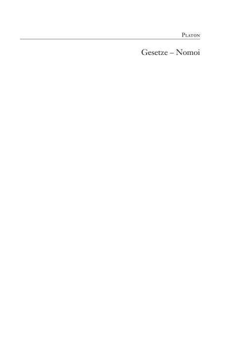 Cover image for book Platon: Gesetze/Nomoi