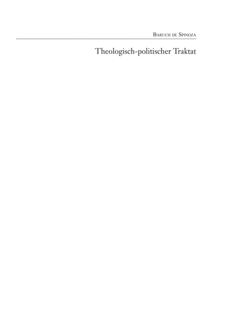 Cover image for book Spinoza: Theologisch-politischer Traktat