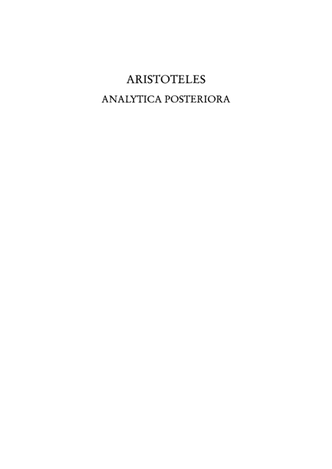 Cover image for book Analytica posteriora