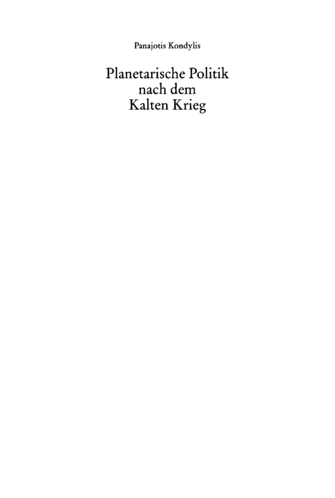 Planetarische Politik nach dem Kalten Krieg 