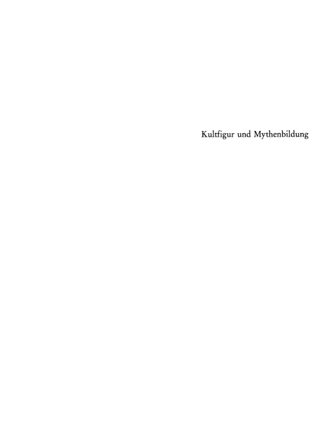 Cover image for book Kultfigur und Mythenbildung