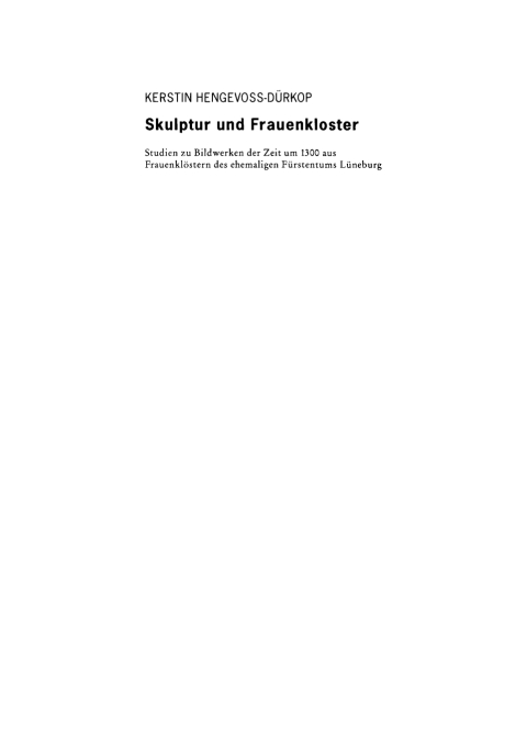 Cover image for book Skulptur und Frauenkloster