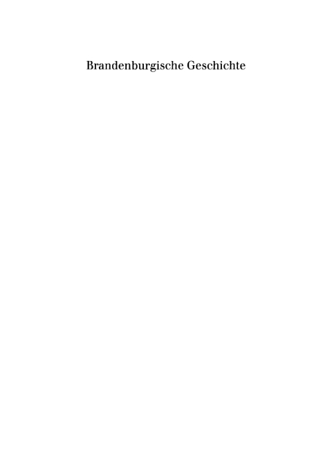 Cover image for book Brandenburgische Geschichte