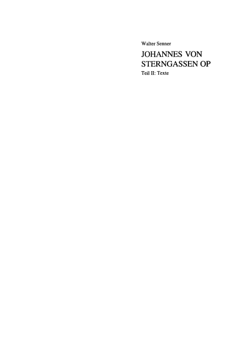 Cover image for book Johannes von Sterngassen und sein Sentenzenkommentar