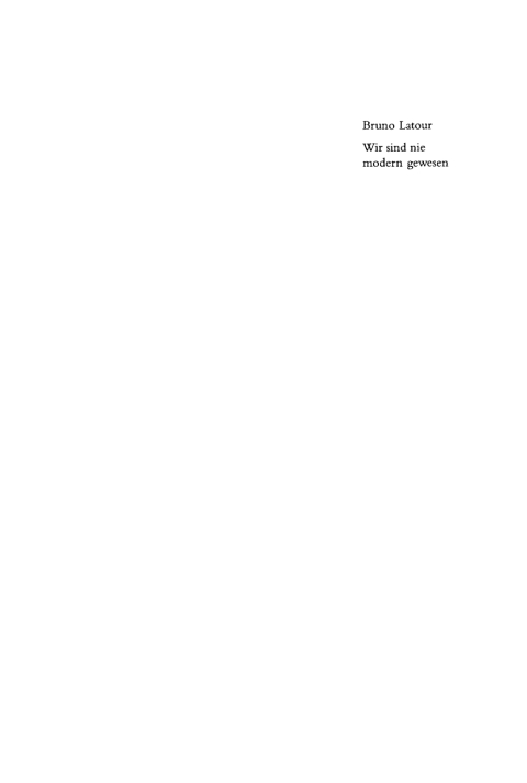 Cover image for book Wir sind nie modern gewesen