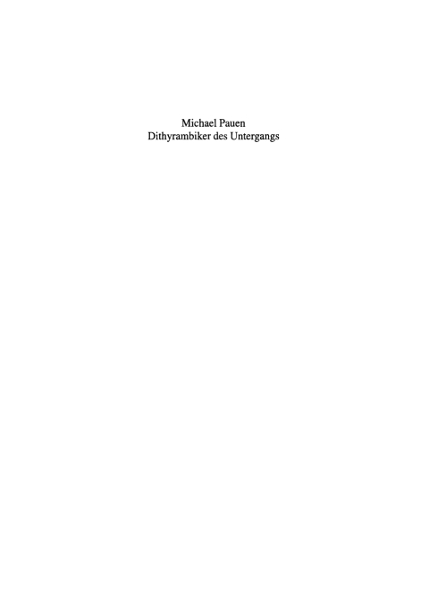 Cover image for book Dithyrambiker des Untergangs