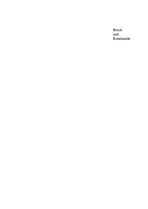 Cover image for book Bruch und Kontinuität