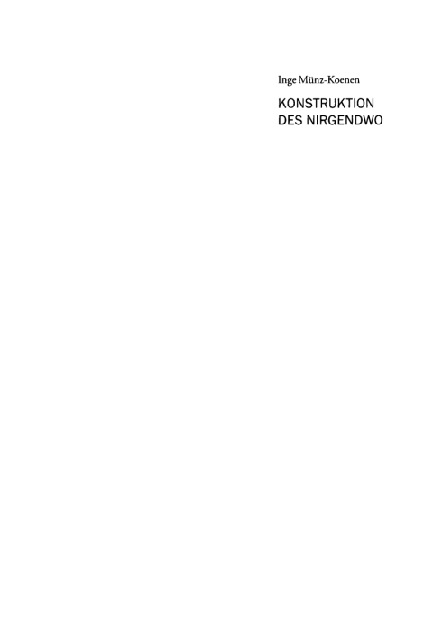 Cover image for book Konstruktion des Nirgendwo