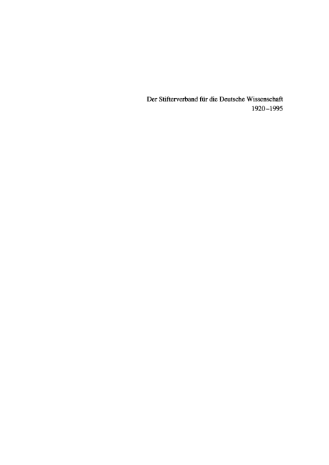 Cover image for book Der Stifterverband für die Deutsche Wissenschaft 1920–1995