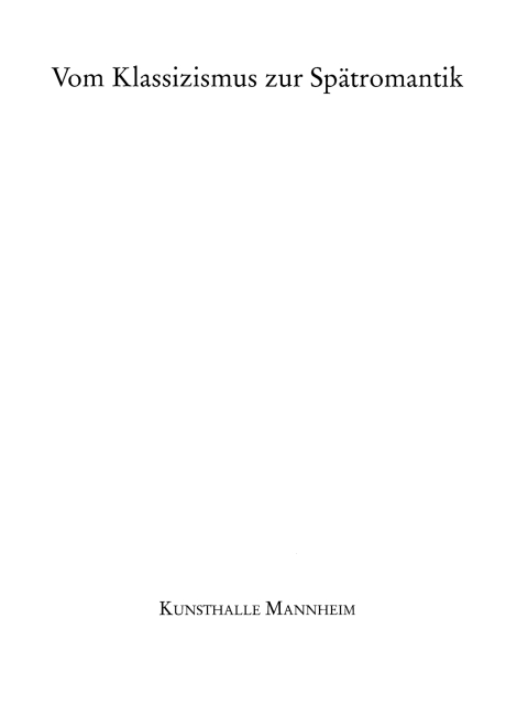 Cover image for book Vom Klassizismus zur Spätromantik