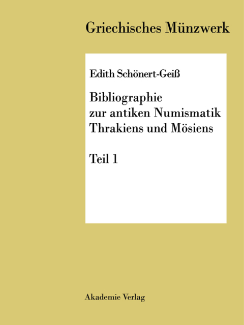 Cover image for book Bibliographie zur antiken Numismatik Thrakiens und Moesiens