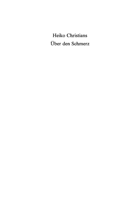 Cover image for book Über den Schmerz