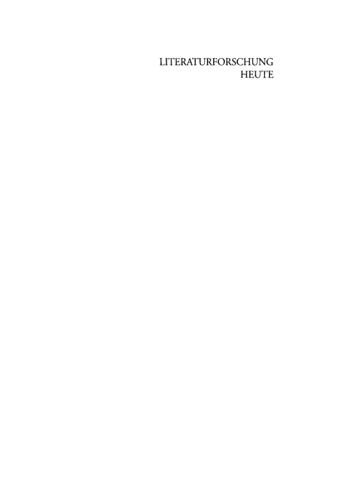 Cover image for book Literaturforschung heute