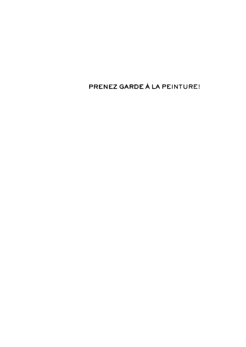 Cover image for book Prenez garde à la peinture!