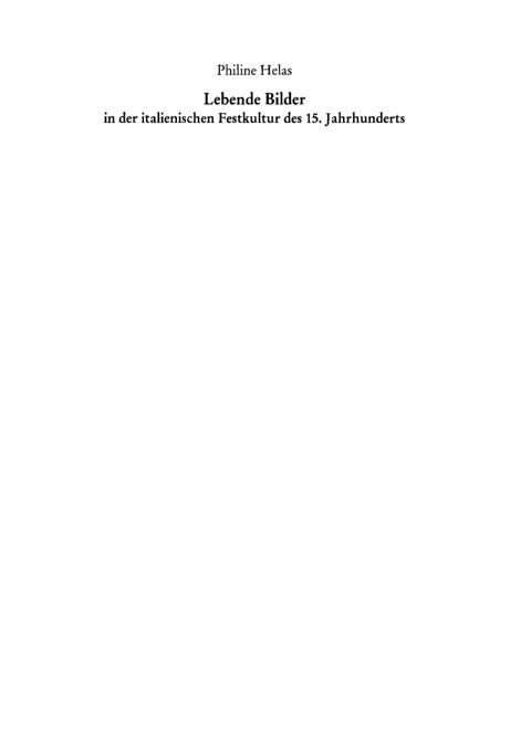 Cover image for book Lebende Bilder in der italienischen Festkultur des 15. Jahrhunderts