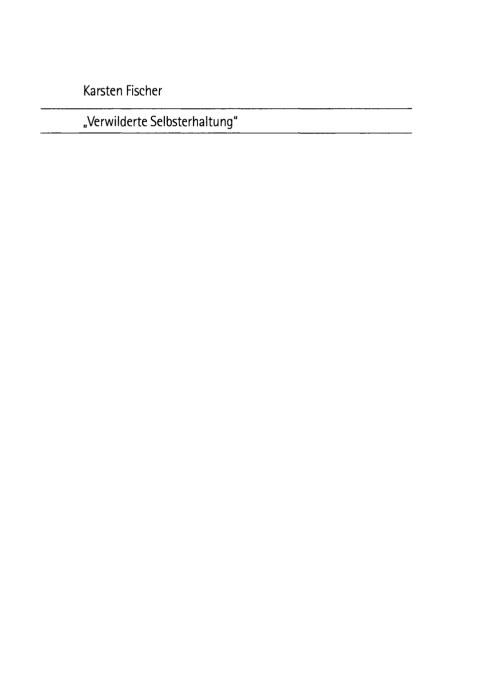 Cover image for book "Verwilderte Selbsterhaltung"
