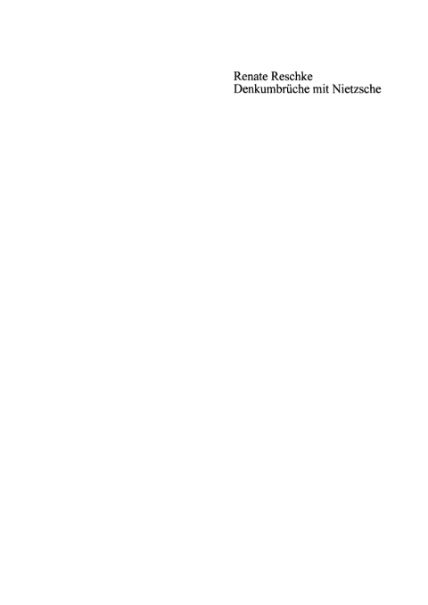 Cover image for book Denkumbrüche mit Nietzsche