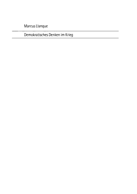 Cover image for book Demokratisches Denken im Krieg