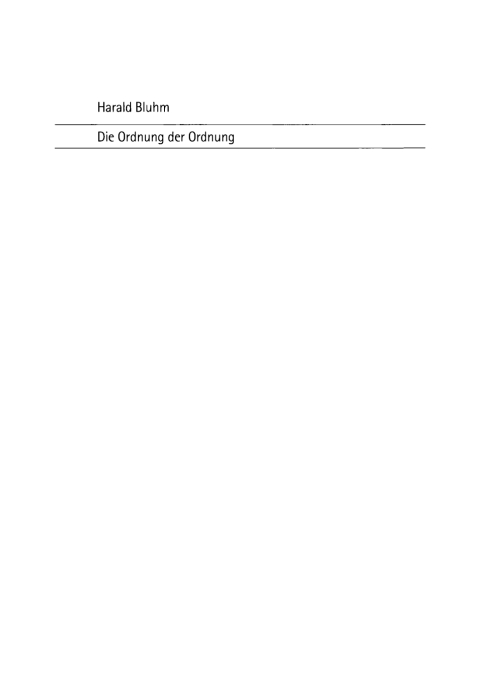 Cover image for book Die Ordnung der Ordnung
