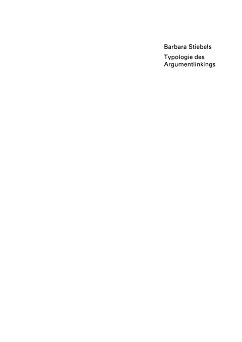 Cover image for book Typologie des Argumentlinkings