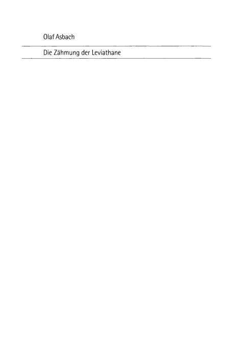 Cover image for book Die Zähmung der Leviathane