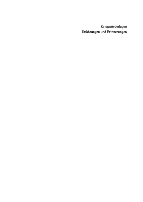 Cover image for book Kriegsniederlagen