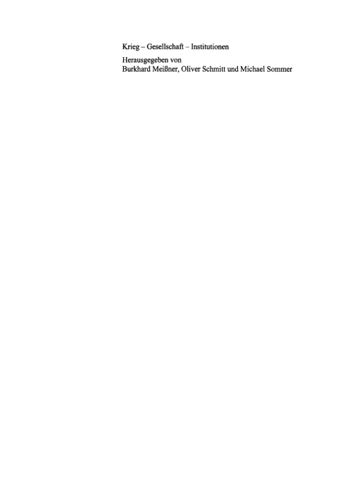 Cover image for book Krieg - Gesellschaft - Institutionen