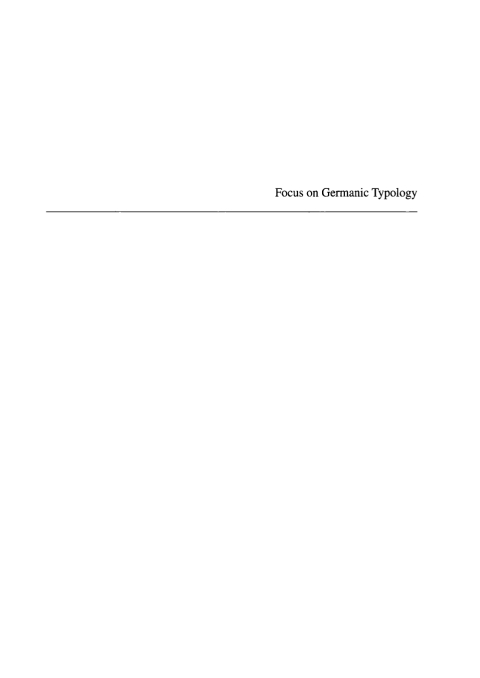 Cover image for book Focus on Germanic Typology