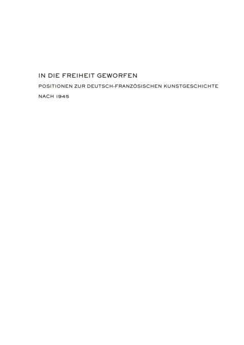Cover image for book In die Freiheit geworfen